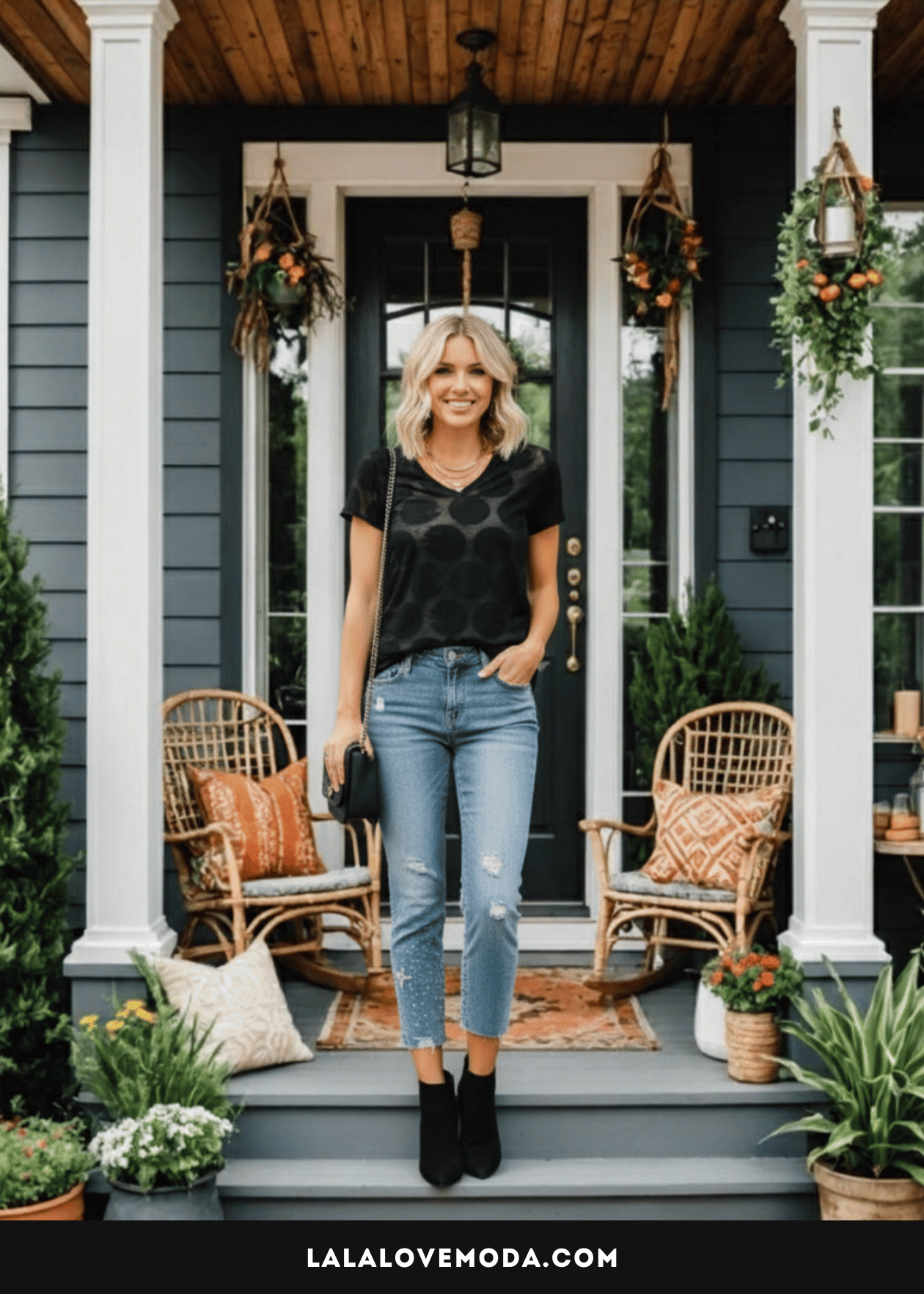 black cute going out top