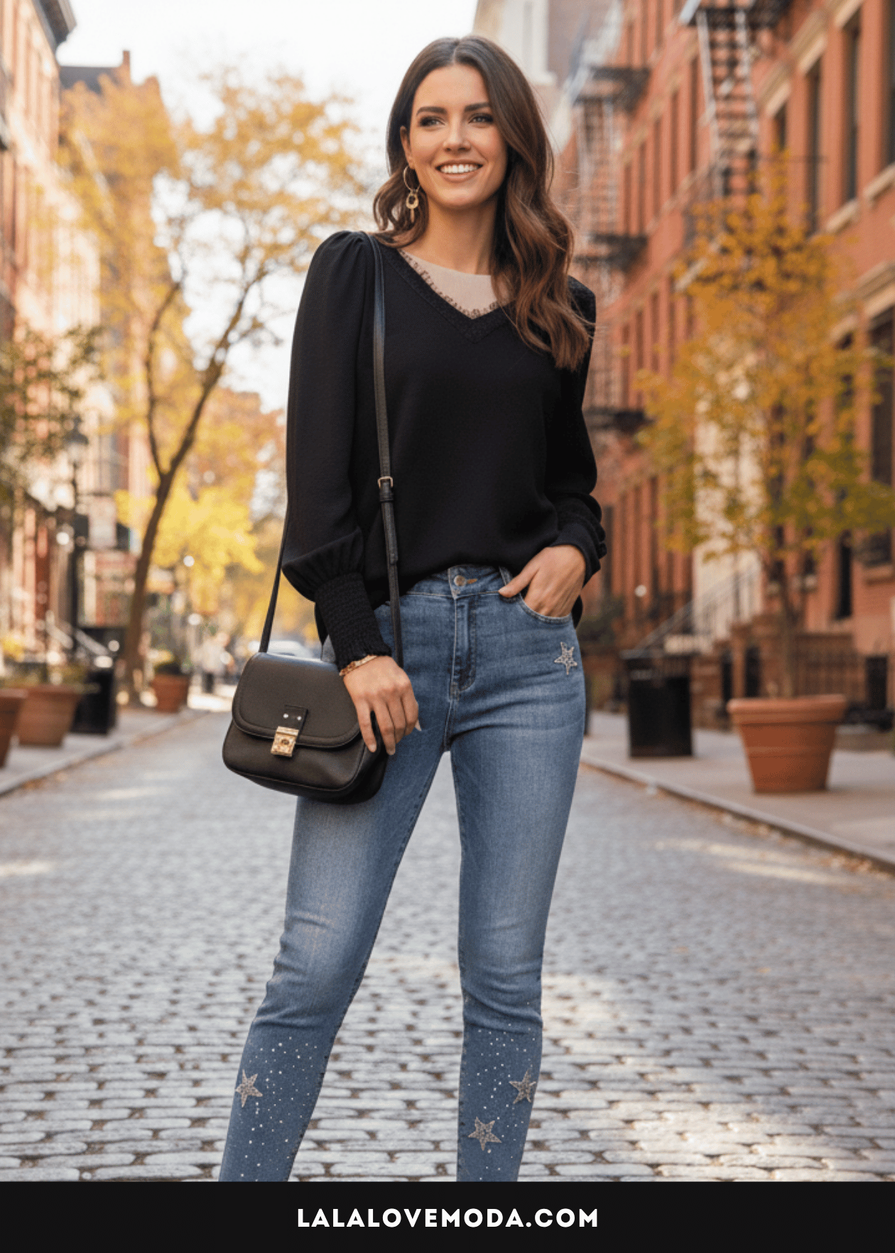 nice tops for going out v neck black long sleeve blouse