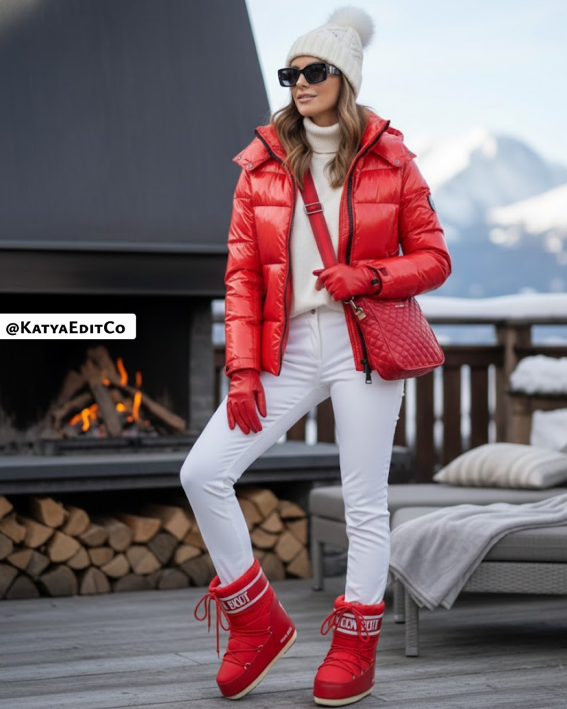 how to style puffer jacket this winter, winter outfits for women